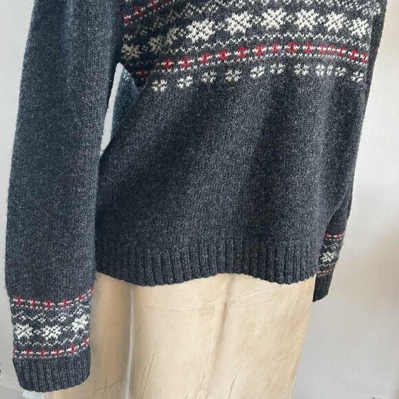 Jacob Charcoal Shetland Wool Vintage Fair Isle Knit Crewneck Sweater – US L - Picture 5 of 12